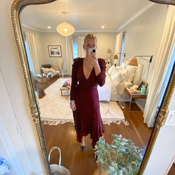 ALC red snakeskin silk wrap dress, never been worn - Picture 6 of 7